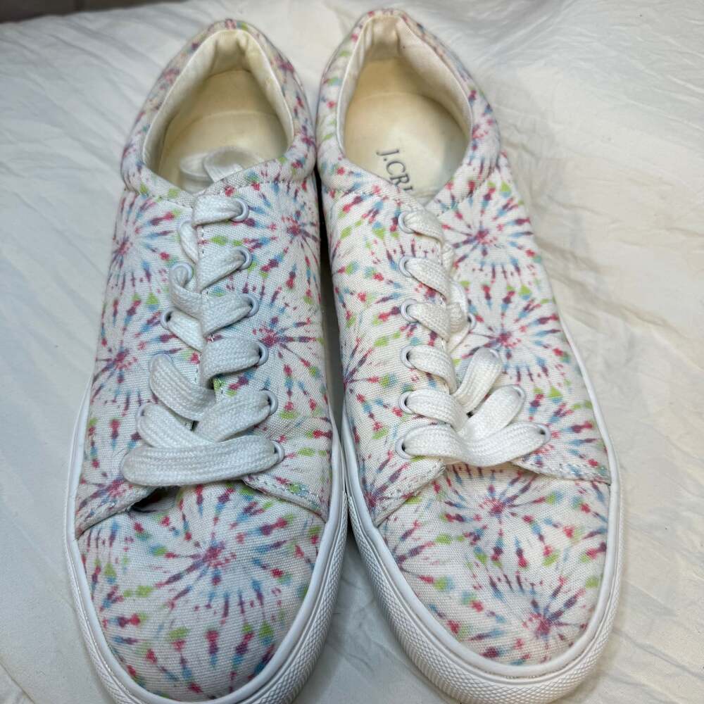 J. Crew fun white women 6.5 tie dye‎ canvas